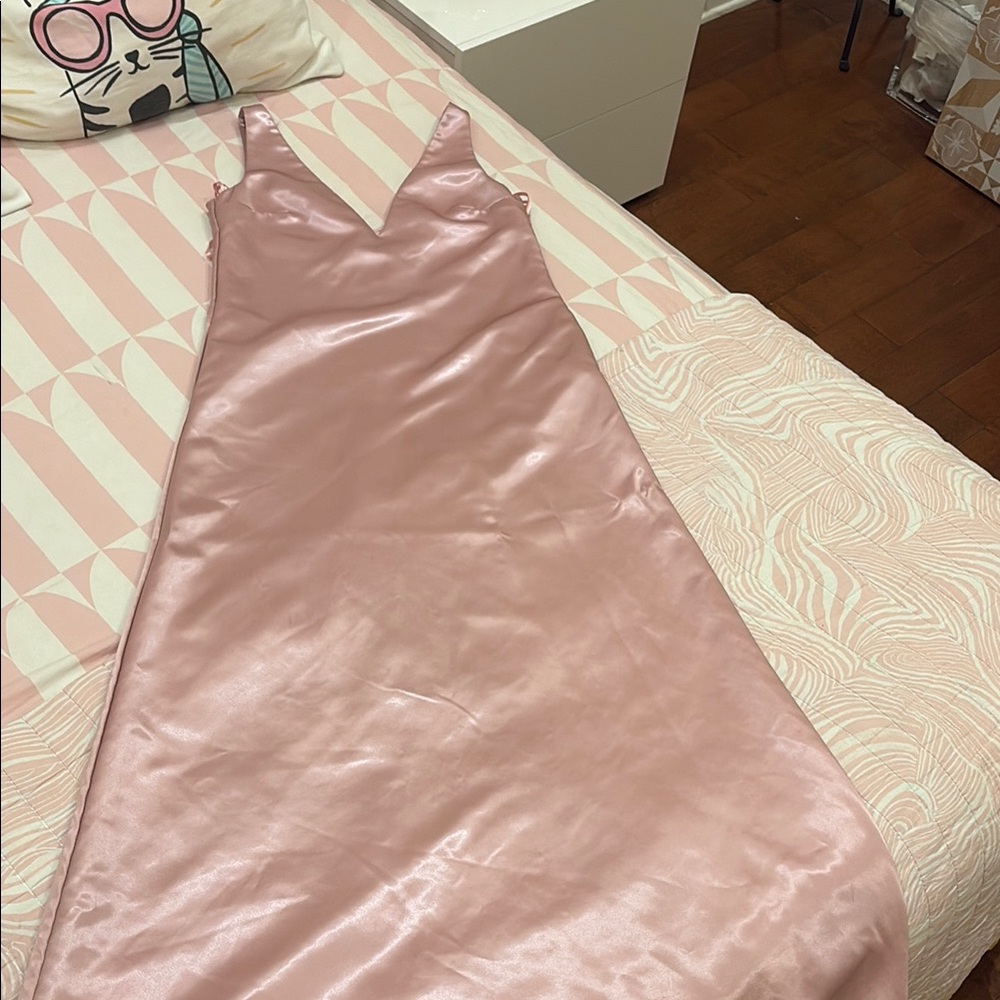 Staud Elegant Pink Satin Slip Dress